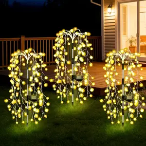 Solar Firework Light Bulbs, 120 Outdoor Solar LED Lights, Solar Pathway Lights, 8 Lighting Modes, Ideal for Yard Garden Path Party Camping Picnic Christmas Ramadan Easter Valentine Decorations, Solar Outside Lights