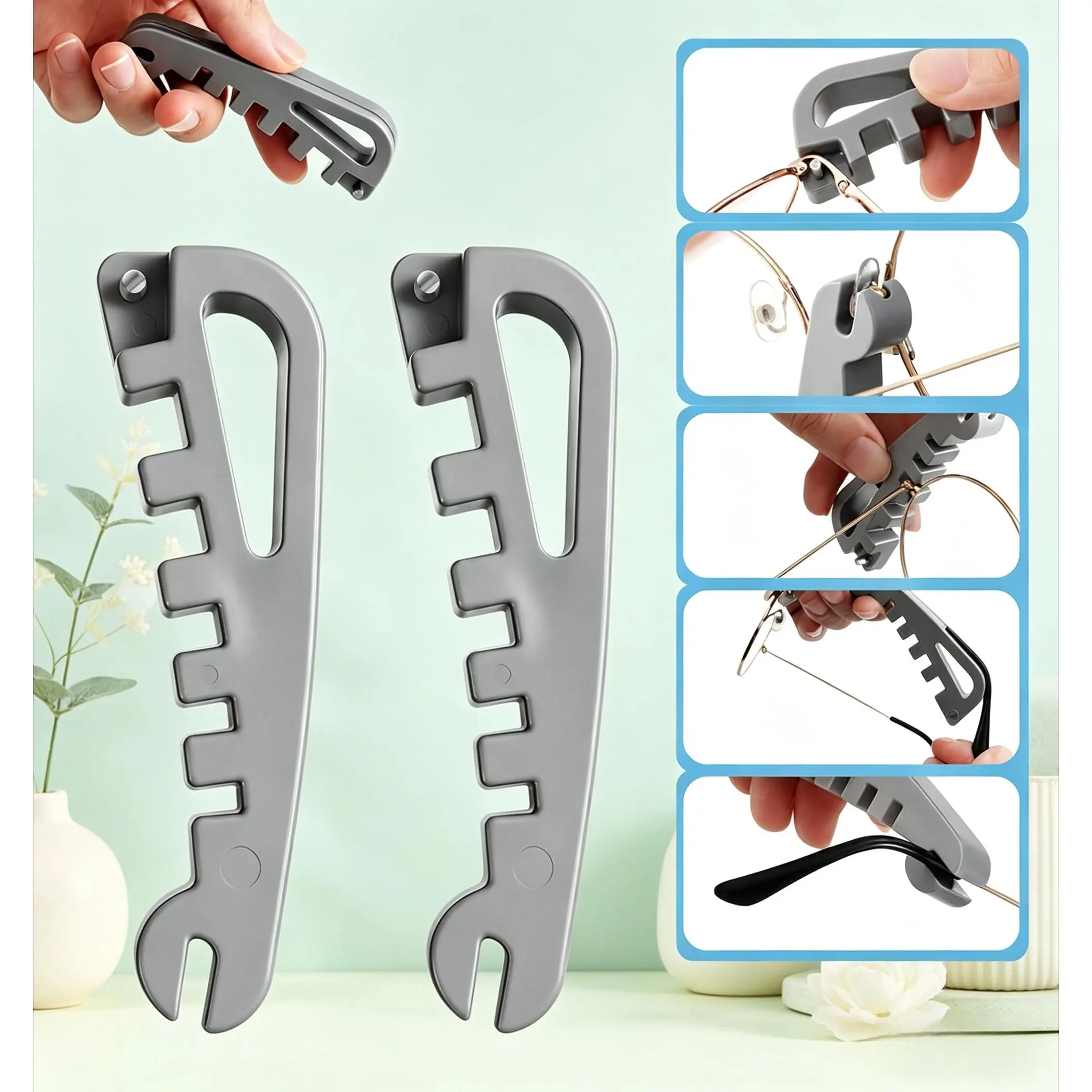 2-Piece Glasses Tightening Kit, Portable Metal Eyewear Adjustment Tool for DIY Frame Bending, Aligning Temple Arms and Nose Pads on Metal & Acetate Eyeglasses, Tools, 3.5Mm, 3Mm, 3.5Mm, 4.5Mm, 5.5Mm, 6.5Mm