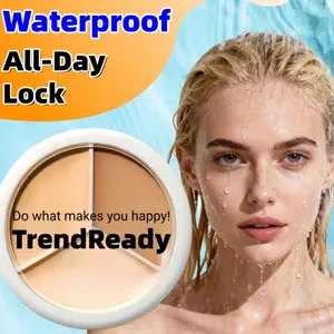 Three-Color Concealer, Long-Lasting, Waterproof, Smudge-Proof, Covers Dark Circles, Blemishes, Tattoos, for Men and Women, Foundation Palette