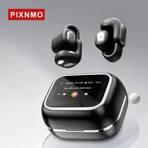 Open Earbuds, Wireless Headphones with TF Card, LED Lights Touchscreen Light-Weight Earbuds Built-in Microphone, Power Digital Display,Stable Fit, Fast Charge ,Fast Pair,Clear HIFI Sound,Sweatproof,Charging Case, Android/iOS