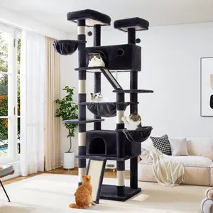 Allewie 82 Inches Tall Cat Tree/Multi-Level Large Cat Tree House and Towers for Large Cat/Cat Climbing Tree with Cat Condo and Hammock/Cat Tree Scratching Post/Wide Base#TikTokShopBlackFriday #Christmas Gifts