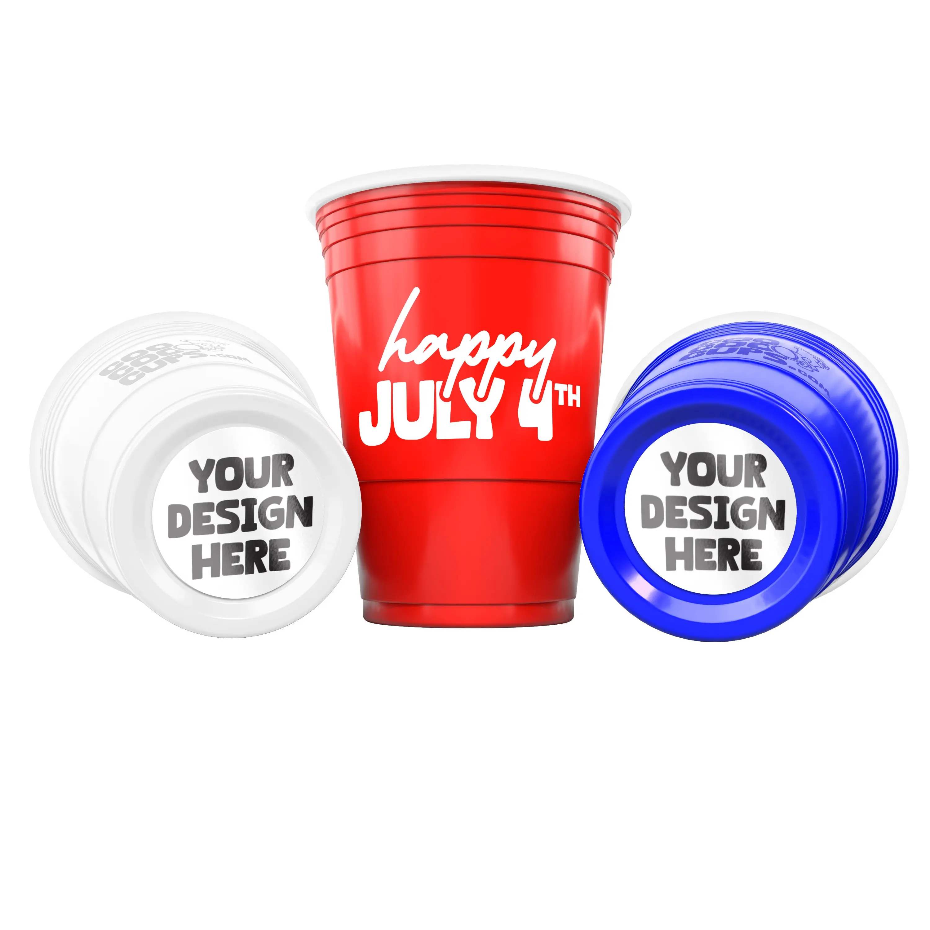 CooCoo Cups® 16oz Customizable 4th of July Party Cups - 50 Count