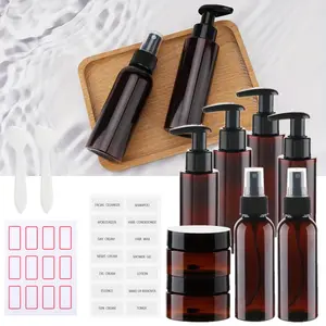 6 Pcs Travel Bottles for Toiletries 3.4oz/100ml Refillable Containers Empty Travel Size Bottles kit Cosmetic, Lotion