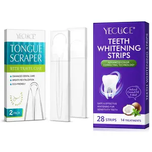 Teeth Brightening Strips & Tongue Cleaning Strips, 28pcs/set Natural Coconut Oil & Mint Teeth Strips, Oral Care Products for Women & Men, Teeth Brightening Kit