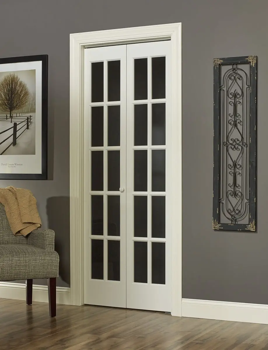 212 MAIN Traditional 10-Lite Divided Bifold Door, American Unfinished Pine, 32x80 in, 62 Lbs., Suitable for Entryway, Paintable, Varnishable, Stainable (Model 852728)