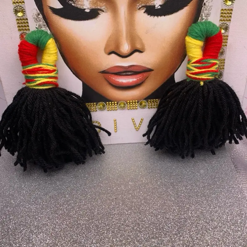 Large Yarn earrings
