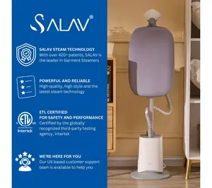 SALAV Complete Garment Steamer w/ Smart Auto-Off Sensors SALAV Complete Garment Steamer w/ Smart Auto-Off Sensors