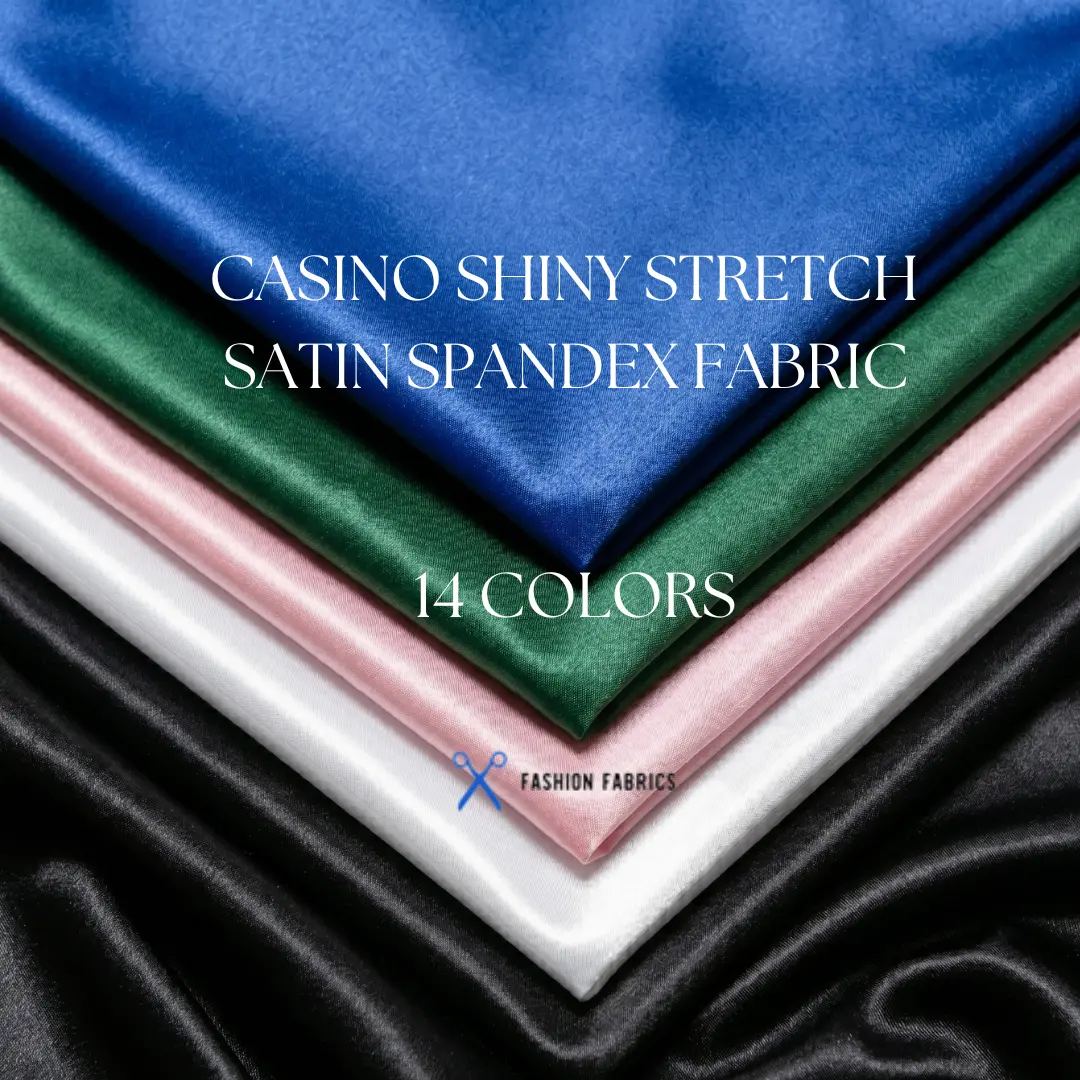 Casino Shiny Stretch Satin Spandex Fabric - Sold By The Yard 