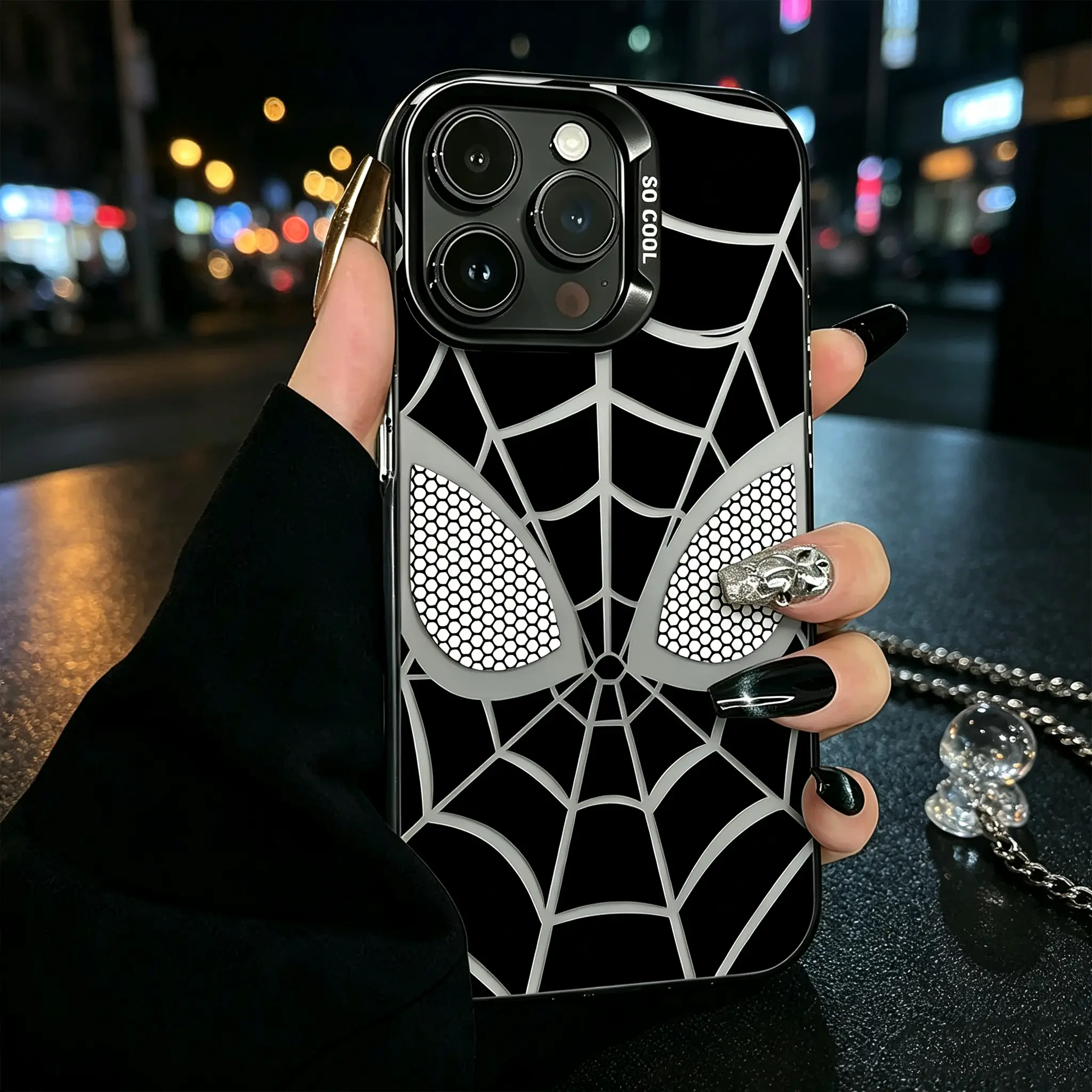Creative Spider-Man Web Phone Case – Shockproof & Durable Cover for iPhone 17/16/15 14 13 12 11 X Pro Max Air & Samsung S Series| Trendy Pink Couple Design Birthday Gift Friend Gift Couple's Phone Case Ultra Skin friendly Touch,