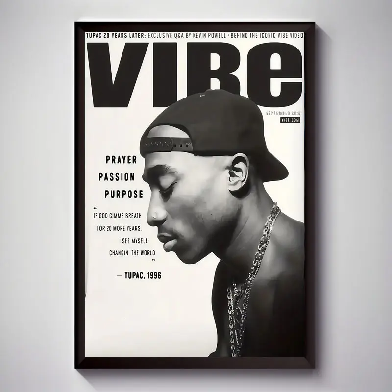 [Inspirational Tupac Wall Art] 1pc Inspirational Tupac "Prayer Passion Purpose" Quote Canvas Wall Art Poster - Frameless, Modern & Contemporary Style, Ideal for Living Room, Bedroom, Office, Restaurant, Bar Decor, Perfect Gift, Wall Decor