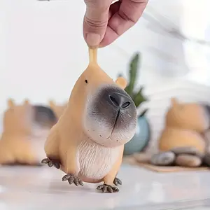 Kapibala Water Pig Relax Toy, Quick Bounce Durable Rubber, Unique Animal Squeeze Tool, Perfect Party Gift, Ideal for Young Audiences