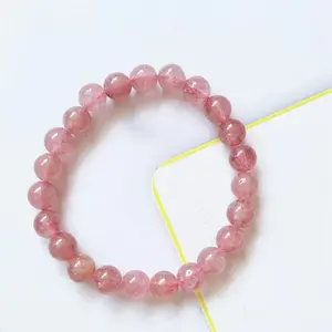 toptopcrystal amethyst clear  rose strawberry quartz bracelet give gifts to friends girlfriends