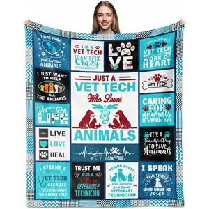 Vet Tech Gifts for Women Men, Vet Tech's ThrowBlanket  Appreciation Gifts for Veterinary Technician