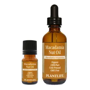 Plantlife Macadamia Oil – Cold Pressed, Lightweight Hydrating Carrier Oil for Skin & Hair