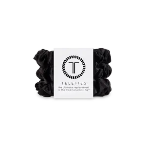 Jet Black Small Silk Scrunchies