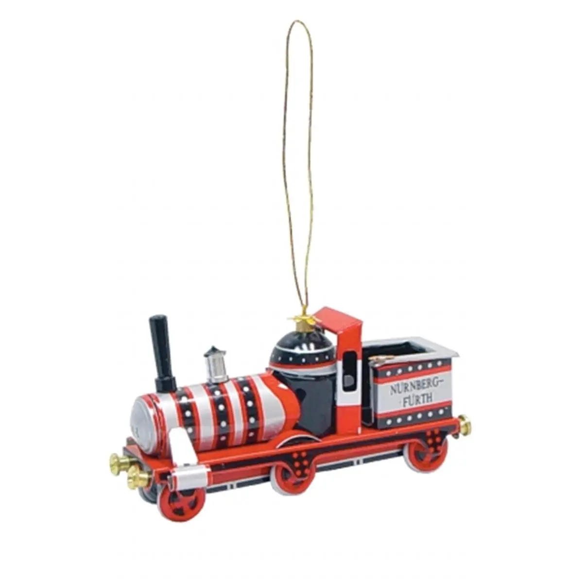SHAN AT12 Metal Collectible Tin Ornament - Red Train, 1h x 2w x 3.75d in., No Assembly Required