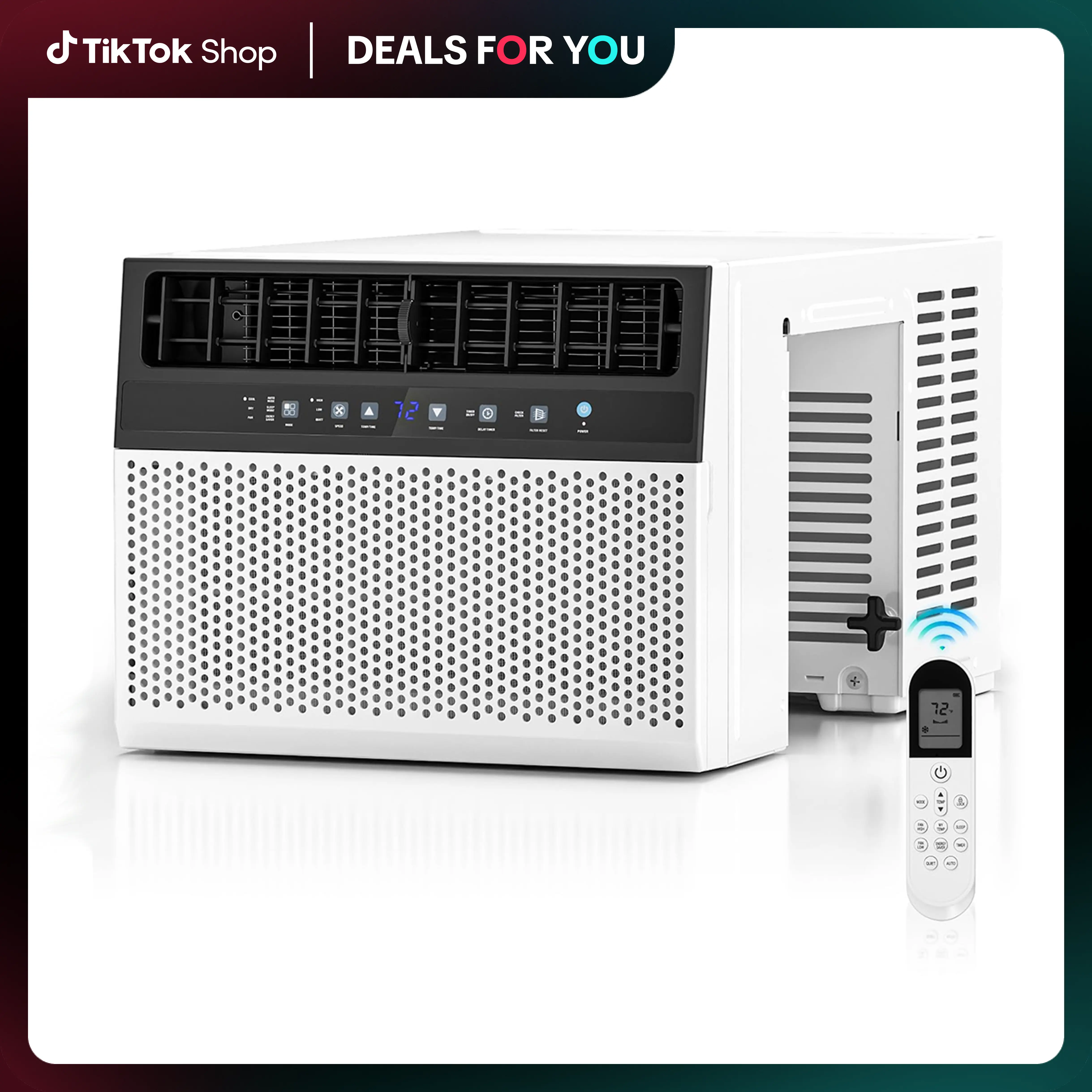 ZAFRO 10K/12K Window Air Conditioner with 24H Timer, Energy Efficient, No Window Blockage, Easy Install, White