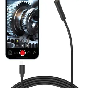 10mm Endoscope Camera with Adjustable LED Lights, Semi-Rigid Snake Camera, Ip67 Waterproof Detection, Compatible with iPhone & Android Devices, Diagnostic Tool