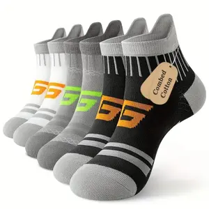 6-Pack Men'S Sports Boat Socks: Striped Non-Slip Sole, Ergonomic Arch Fit, Reinforced Heel And Toe, Breathable Instep, Moisture-Wicking Sports Socks (Solid Color, US Size 9-12) grip socks compressionsocks