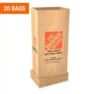 Paper Lawn and Leaf Bags, 20 Count, 30 Gal Capacity, 32 Gal Cap