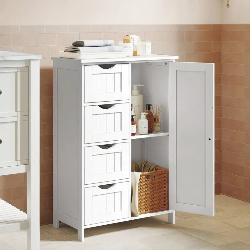 VASAGLE Freestanding Wood Cabinet with Drawers & Door, Organizer Storage with Adjustable Shelf (11.8x21.7x32.3in) - Drawers Bathroom Furniture, Cabinet Enclosure for Living Room, Kitchen