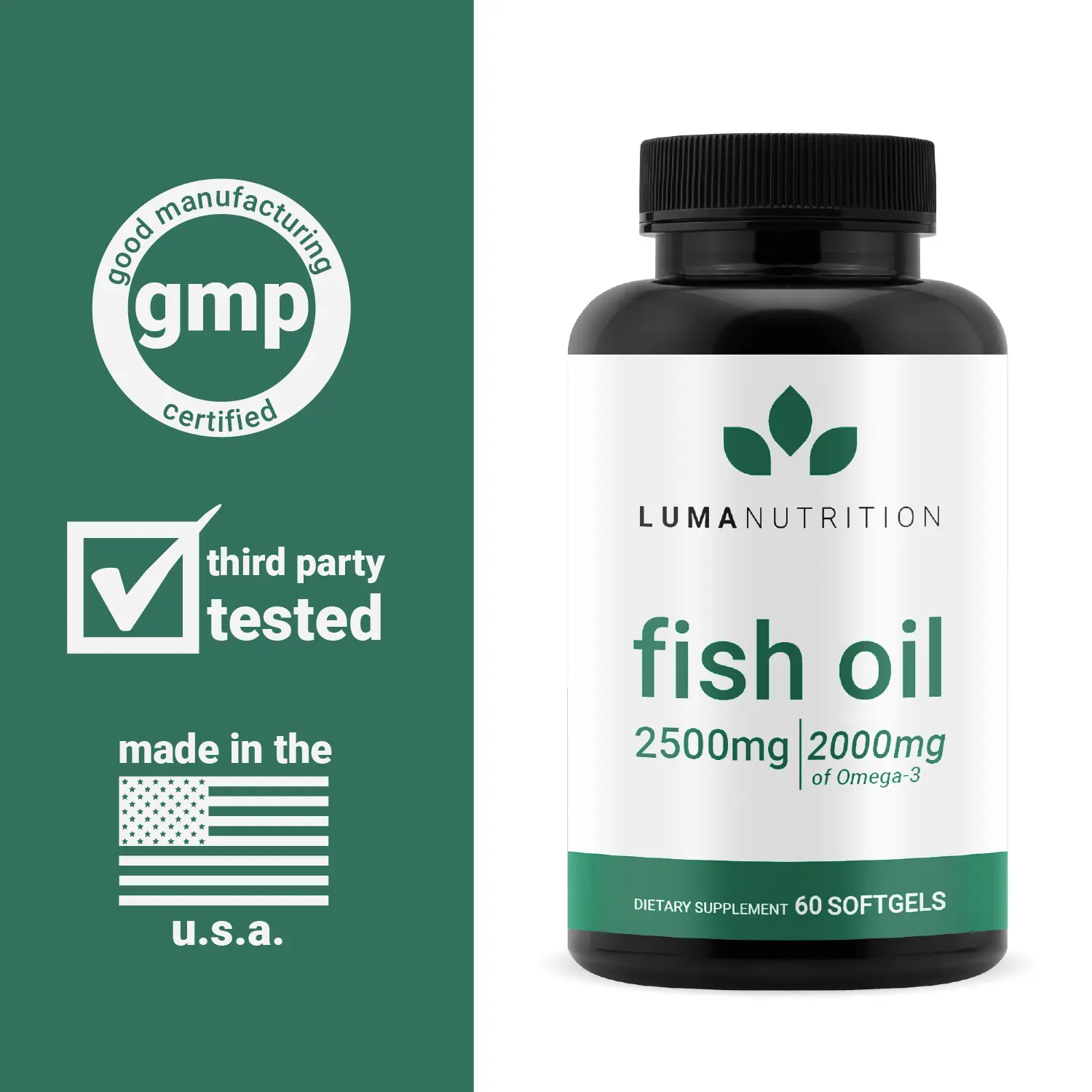 Luma Nutrition Extra Strength Omega 3 Fish Oil Supplements 2500mg Per  Serving Softgels - TikTok Shop