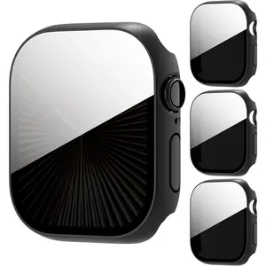 3-Pack  Privacy Case for Apple Watch Series 10 46mm, [Anti-Peeping] Ultra-Thin Tempered Glass Screen Protector Case Cover for iWatch Series 10 46mm