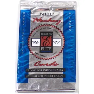 1996-97 Donruss Elite Ice Hockey Hobby Pack - 8 Cards, Vintage Collections, Elevated Card Quality, Enhanced Print Quality, No Extras Note