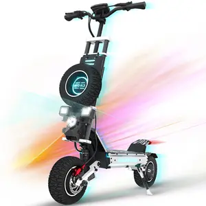 GD83 Off-Road Electric Scooter for Adults, 5600W Dual Motor, 60V 30Ah, Up to 50 MPH, 60 Miles Long Range, 11" Pneumatic Tires, Foldable Commuter E-Scooter