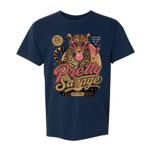 Leopard Graphic T-Shirt Retro Vintage comfy Funny Animal Gift Tee,Pretty Savage Retro Leopard Bubble Gum Oversized T-Shirt, Plus Size Vintage Wild Heart Graphic Tee, Women’s Charcoal Loose Fit Short Sleeve, 90s Aesthetic Top
