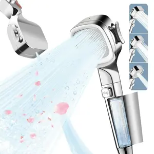 Filtered Shower Head with High Pressure.Water Saving, Multi-modes Handheld ShowerheadsWater Stop Switch Button Bathroom Showerhead