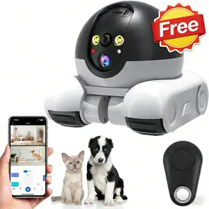 Robot Camera Moves - Dual-Lens Smart Movable Robot Patrol Camera | 1080P HD, 360° Rotation, APP Remote Control, PIR Motion Detection, IR Night Vision, 2-Way Talk, 24/7 WiFi Wireless Indoor IP Camera | Pet, Baby & Elderly Monitor dog whistle