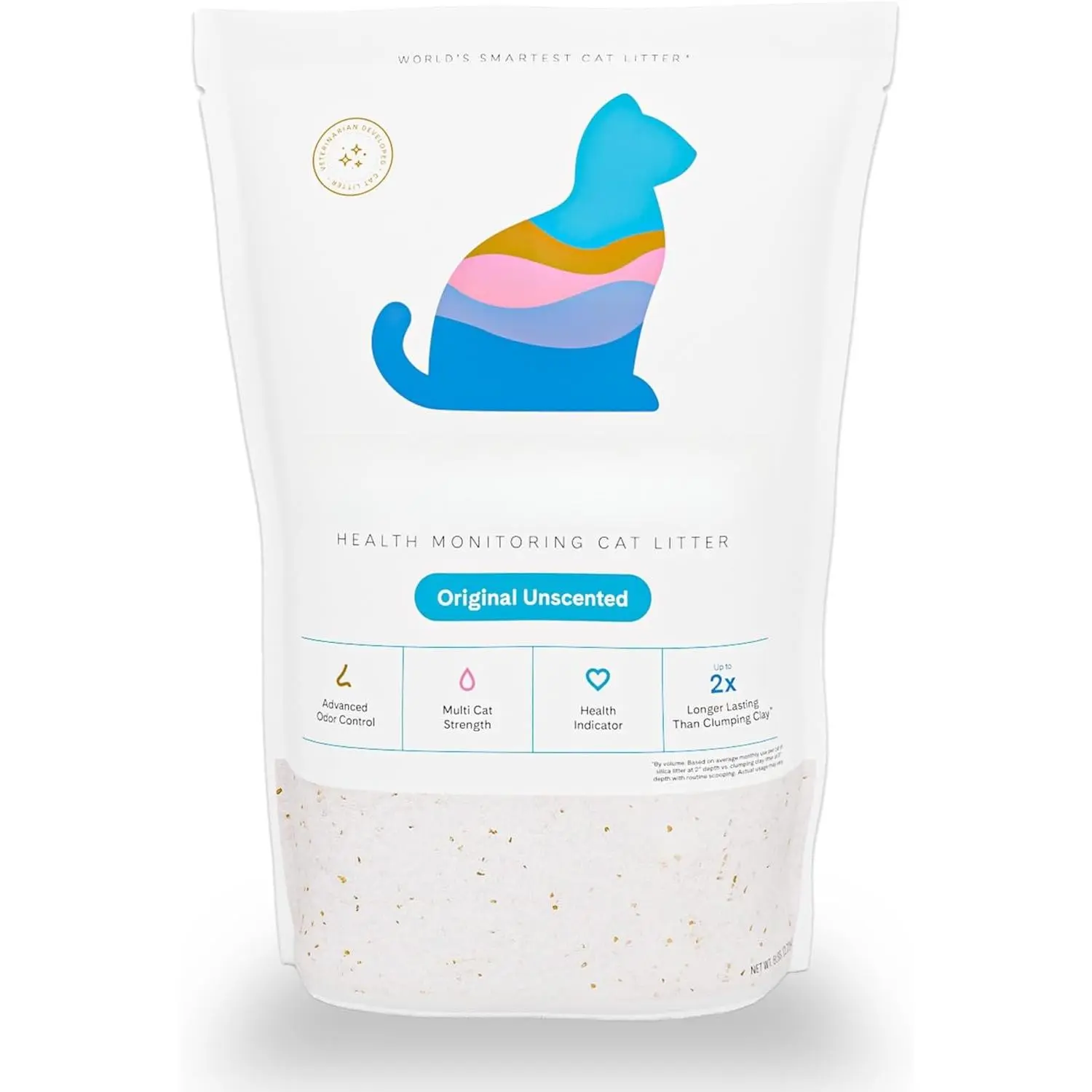(Unscented, Non Clumping) | Lightweight & Low , Color Changing Silica Gel ,  Odor Control -- 6 Lbs, Pack of 1 (One Month )