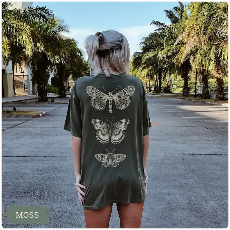 Comfort Colors Cottagecore Tshirt Goblincore Clothes Design On Back Dark Academia Boho Butterfly Shirt
