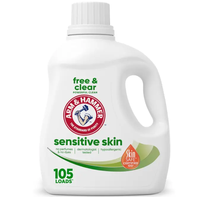 ARM & HAMMER Sensitive Skin Free & Clear Liquid Laundry Detergent, 105 fl oz, 105 Loads