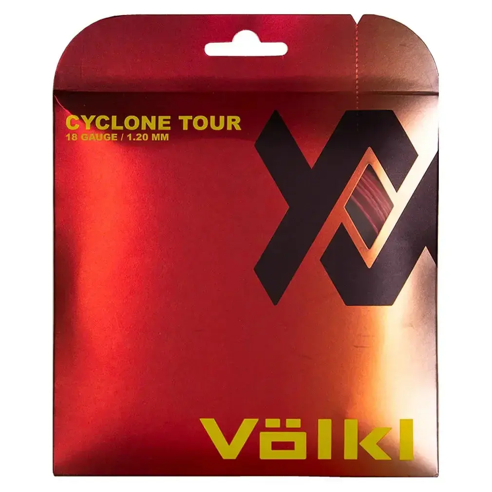 Cyclone Tour Tennis String, Twisted Co-Polymer for a Soft, Arm-Friendly Feel and High Spin - 18G (1.20mm) Red, Performance, Access, Standard Gauge, Tennis Play, Generous Spin