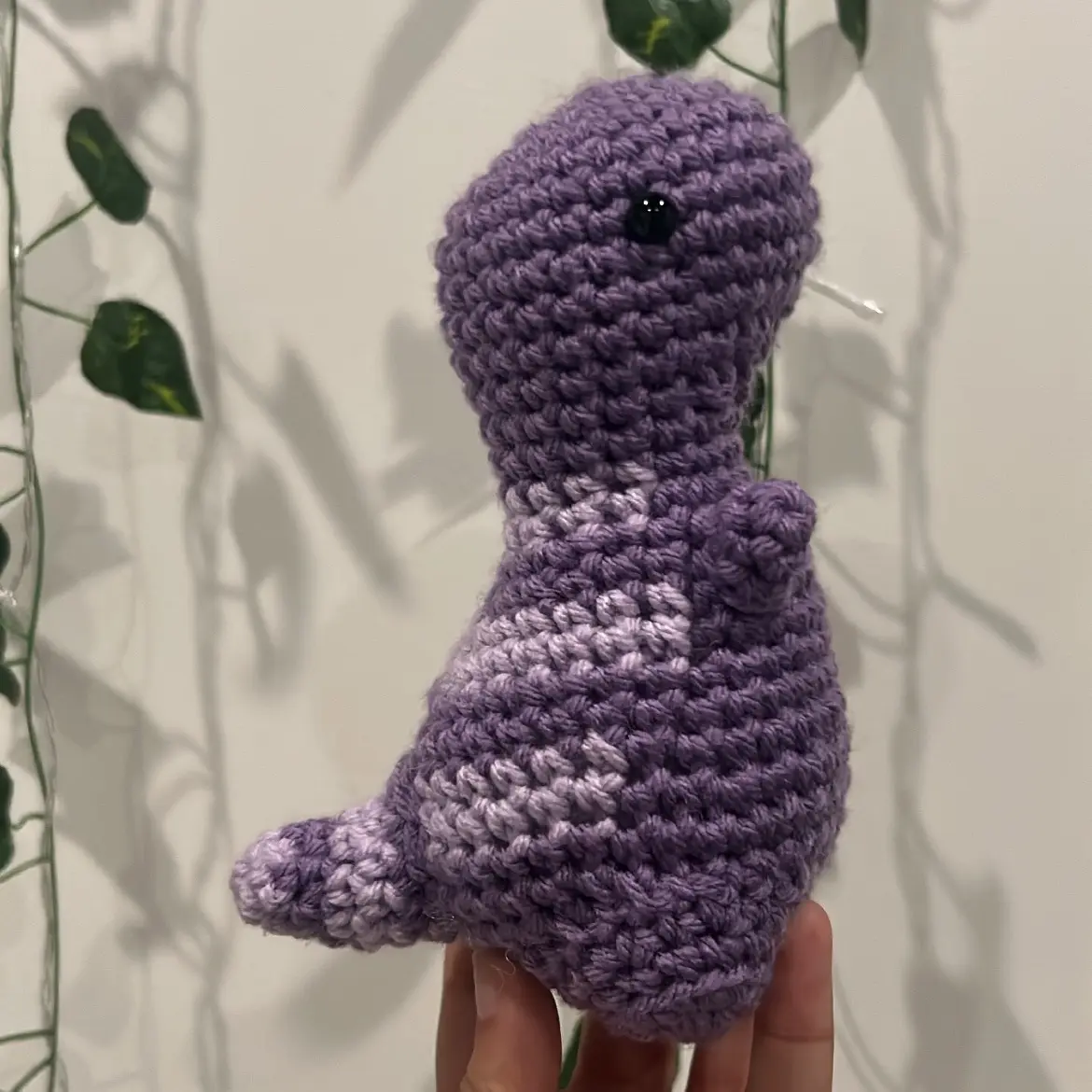 Crocheted Purple Dino