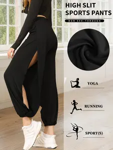 Loose High Slit Harem Pants Women's Hippie Harem Pants High-Waist Yoga Pants  Sweatpants for Workout Athletic Bottoms Skinny Sports Leggings Hip Lifting Leggings