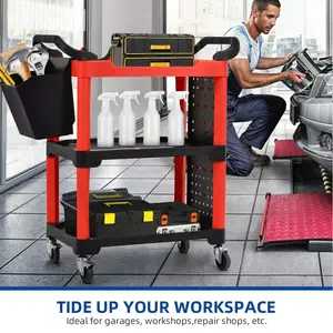 YITAMOTOR Auto Detailing Cart Car Wash Tool Organizer Utility Trolley w/ wheels for Garage