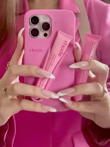Rhode Cute Makeup Phone Case with Built-In Lip Gloss Storage for iPhone 11 12 13 14 15 16 17, Stylish Protective Back Cover, Portable Beauty Phone Accessory for Travel,  Fullbox & Gift Set