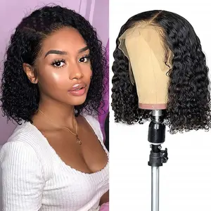 Short Bob Wigs Deep Wave Rose Net Wigs Short Curly Bob Wig Glueless Machine Made Wigs