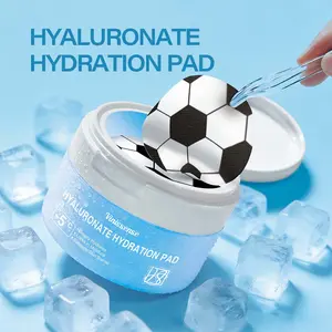 Hyaluronate Hydration Toner Pad - Instant Cooling -5°C Redness Relief Mini Mask, Soccer Pattern Derma Pad for Acne-Prone Skin Barrier