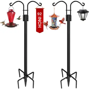 XDW-GIFTS 2-Pack Heavy Duty 92 in Hanging Pole Stands with 5 Base Prongs, Ideal for Bird Feeders, Solar Light Lanterns, Father’s Day Gifts for Dads,summervibes