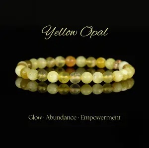 Yellow Opal Natural Crystal Bracelet Fashionable & Elegant Unisex Jewelry for Various Occasions Natural Stones Beads Glow Abundance Empowerment