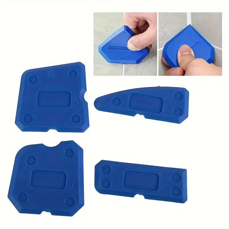 4 Pcs Bathroom Tile Grout Tool, Caulking Tool Set,Grout Finishing Tools,Seam Beauty Tools,Multi-Angle Grout Tool,Tile Grout Beautification,  Ergonomic Design, Durable Plastic,Silicone Sealant Finishing Tool ,Kitchen Counter, Interior
