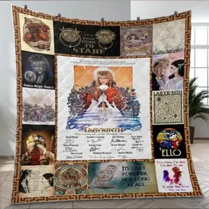 Labyrinth Movie Quotes Blanket Ultra Soft Plush Sherpa Velveteen Cozy Warm Bedroom Couch Sofa Throw Decor Birthday Gift Christmas Gift Anniversary Gift for Fans Teens Men Women Kids David Bowie Fantasy Style