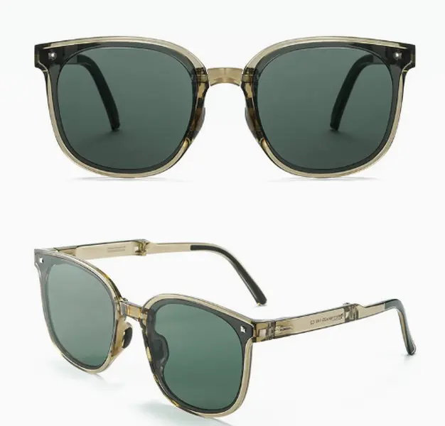 Women's Trendy Foldable Sunglasses, Solid Frame Style with UV Sun Protection - Viral on Instagram, Stylish Daily Eyewear, Compact, Eyewear Fashion, Female, Outdoor