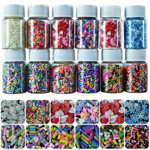 Fake Sprinkles 12 Jars 180g, Polymer Clay Sprinkles for Resin Slime Crafts, Faux Candy Sprinkles for Nail Art & DIY Projects