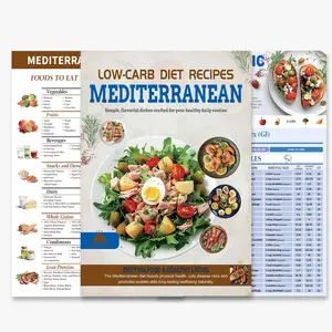3 Count Mediterranean Diet Food List -Mediterranean Ingredient Meal Plan Sticque, Foods To Limit, Lunch, Break fast Recipes for Easy Chart Brochure Cookbook Healthy Living