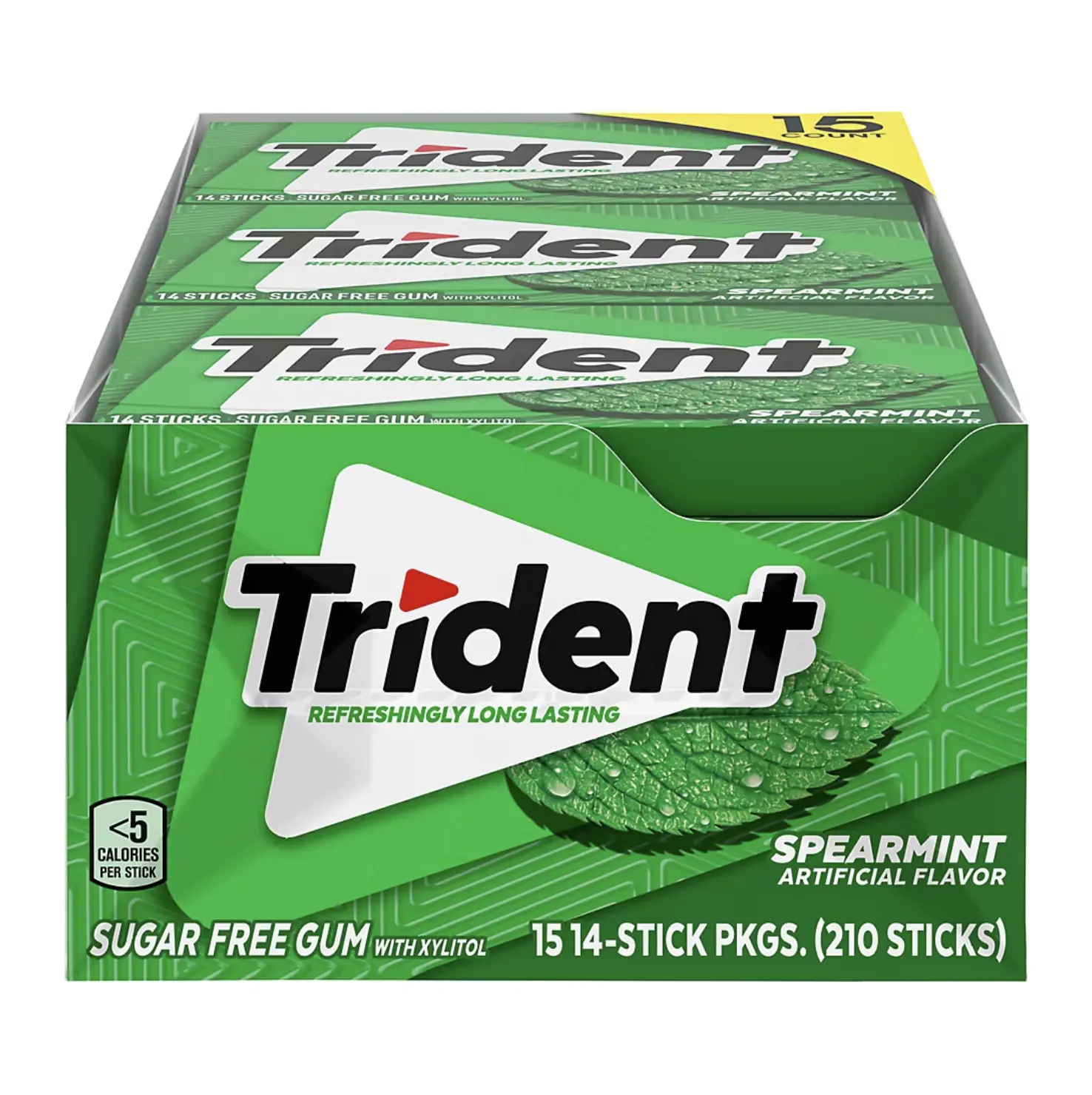 Trident Spearmint Sugar Free Gum, 15 packs Trident Spearmint Sugar Free Gum, 15 packs